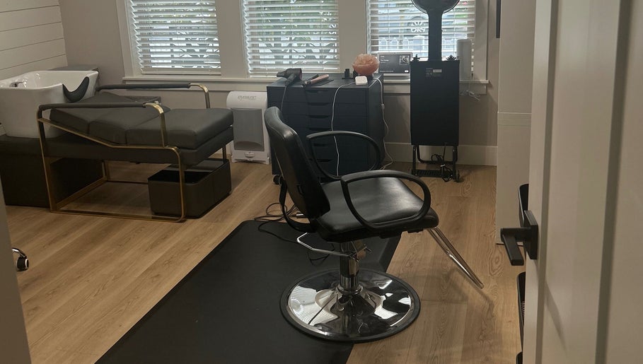 Modern styling chair at On The Edge Hair Salon, Chilliwack, British Columbia, CA.