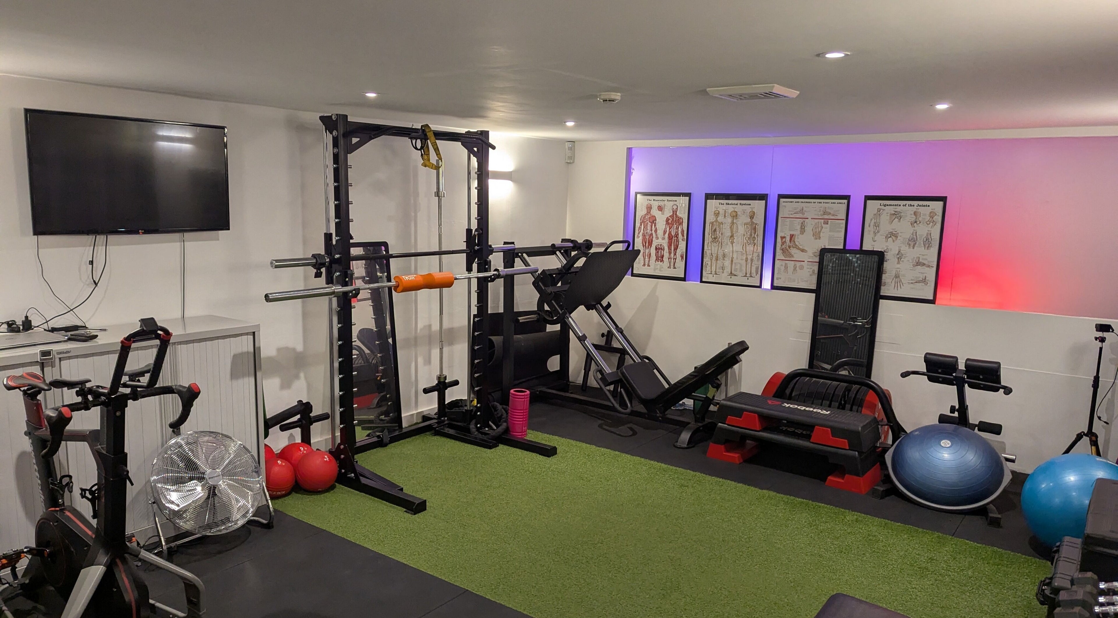 Modern gym equipment setup in M20 Health & Performance, Manchester, England, GB.