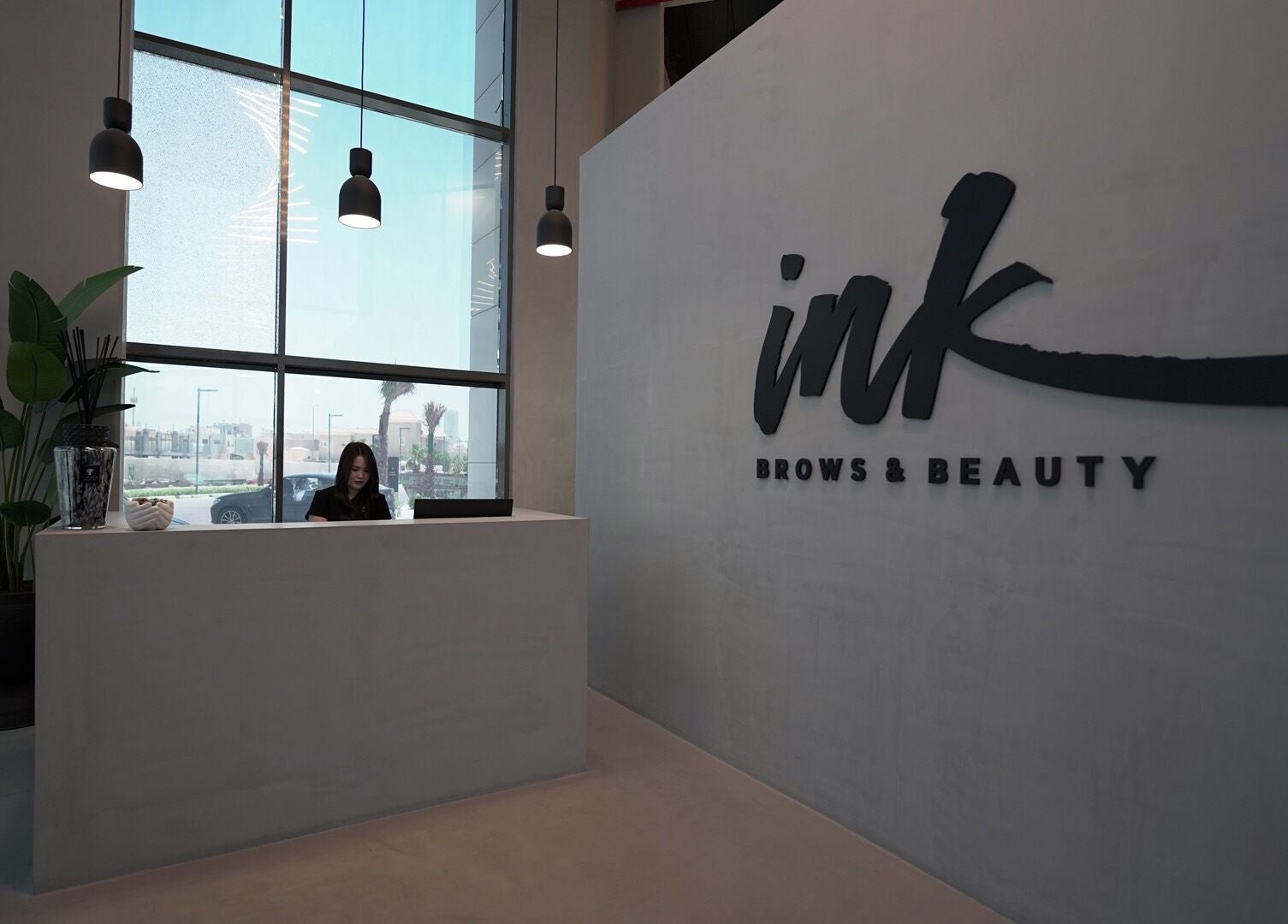 Reception area at Ink Brows & Beauty - Khobar, located in Al Khobar, Eastern Province, SA, showcasing modern design.