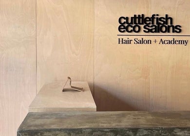 Interior of Cuttlefish Eco Salon - Hove with natural wood design in Brighton And Hove, England, GB.