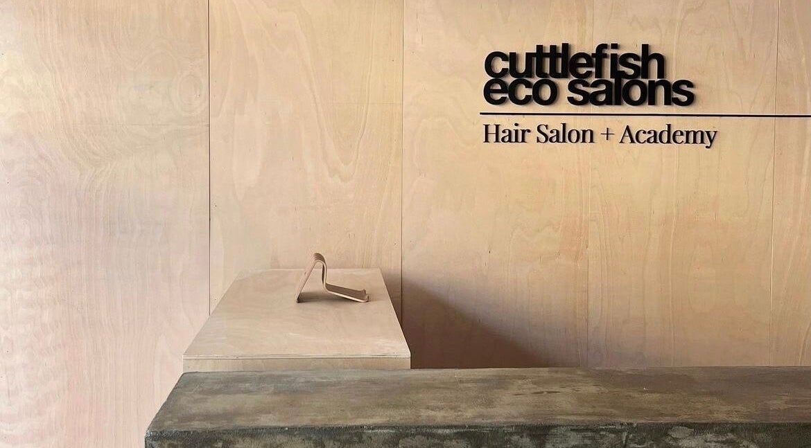 Interior of Cuttlefish Eco Salon - Hove with natural wood design in Brighton And Hove, England, GB.