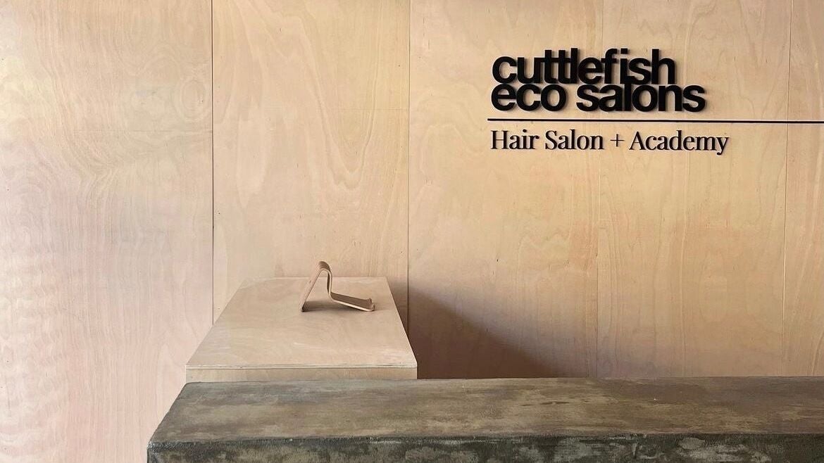 Interior of Cuttlefish Eco Salon - Hove with natural wood design in Brighton And Hove, England, GB.