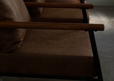 Comfortable brown leather chairs at Cuttlefish Eco Salon - Worthing, inviting ambiance, Worthing, England, GB.
