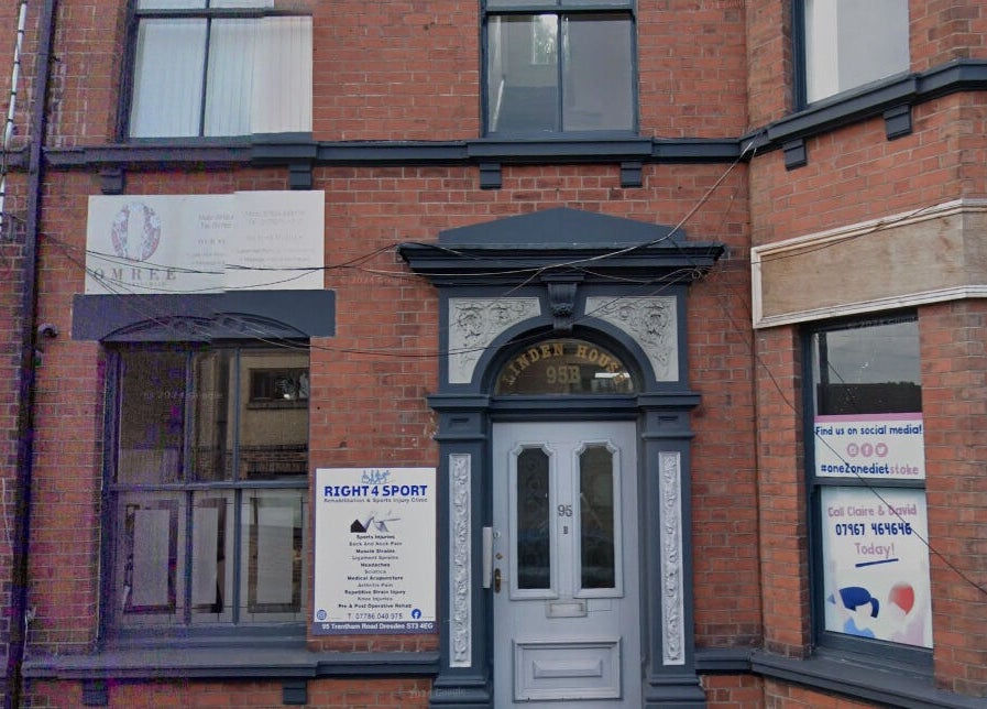 Front entrance of Omree Laser and Aesthetics in Stoke-on-Trent, England, GB.