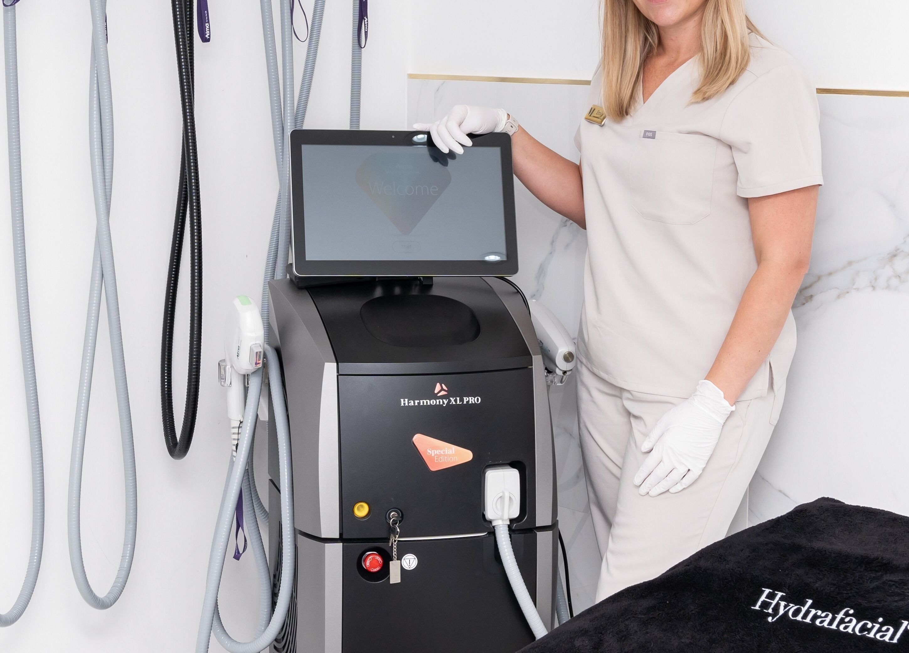 Professional at Mediface Medical Aesthetics and Skin Clinic, Doncaster, England, GB with Harmony XL Pro machine.