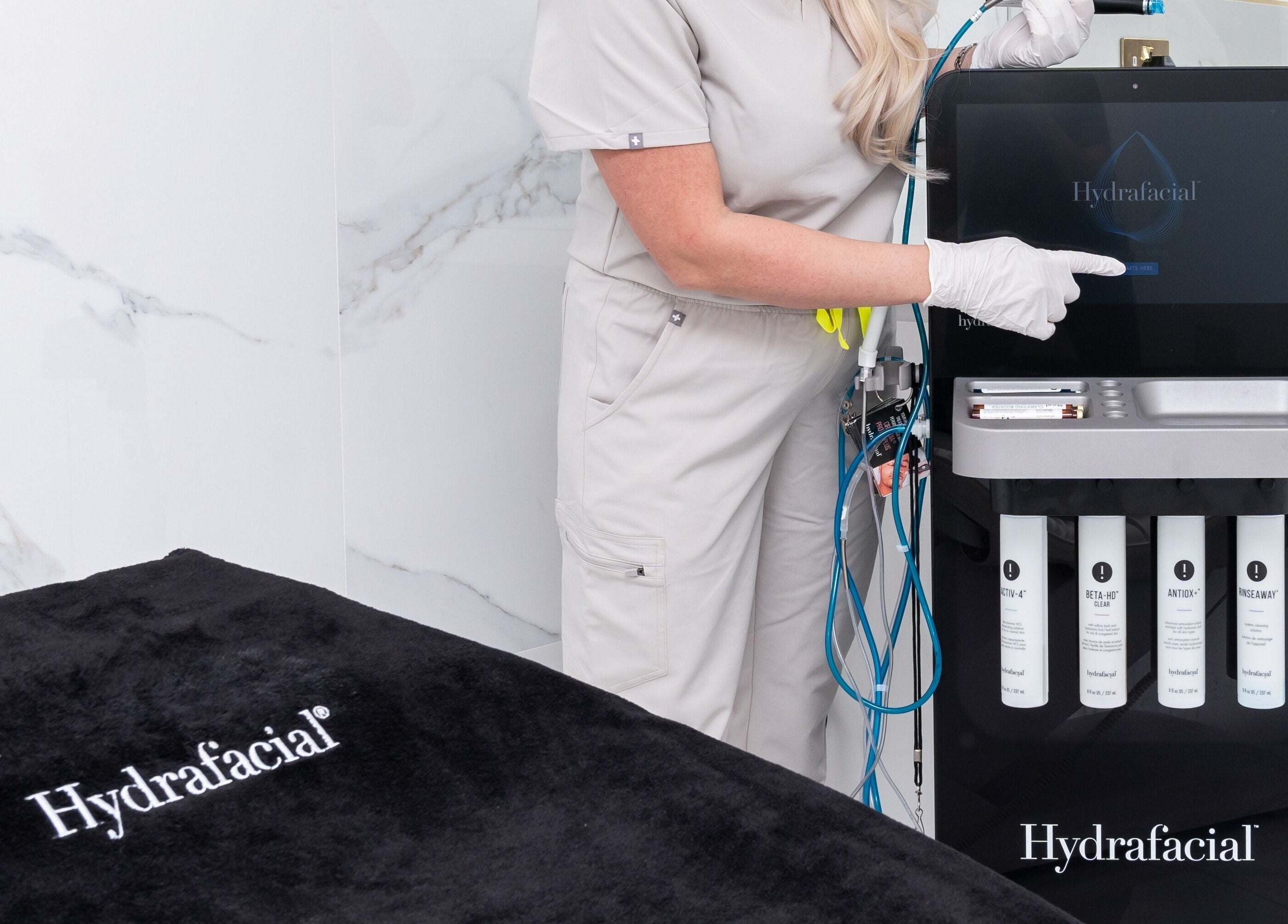 Hydrafacial treatment setup at Mediface Medical Aesthetics and Skin Clinic, Doncaster, England, GB.
