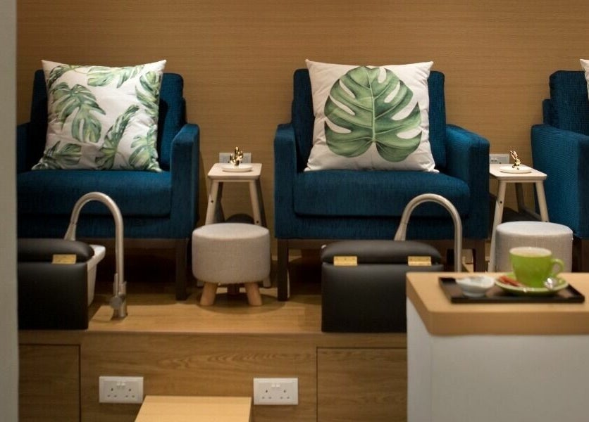 Relaxing pedicure chairs at Painted Nail Bar at River Valley, Singapore, Singapore, SG offer luxurious comfort.