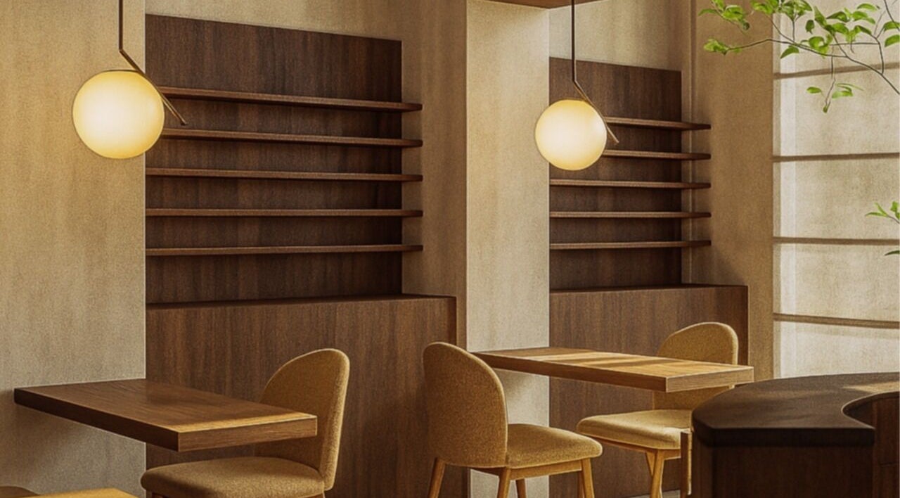 Elegant interior of Painted Nail Bar at The Cathay Lvl 6, Singapore, Dhoby Ghaut, SG with wood accents.