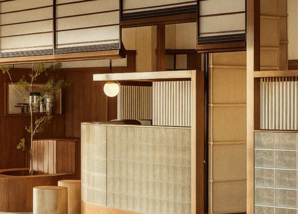 Interior of Painted Nail Bar at The Cathay Level 6, featuring wooden decor in Singapore, Dhoby Ghaut, SG.