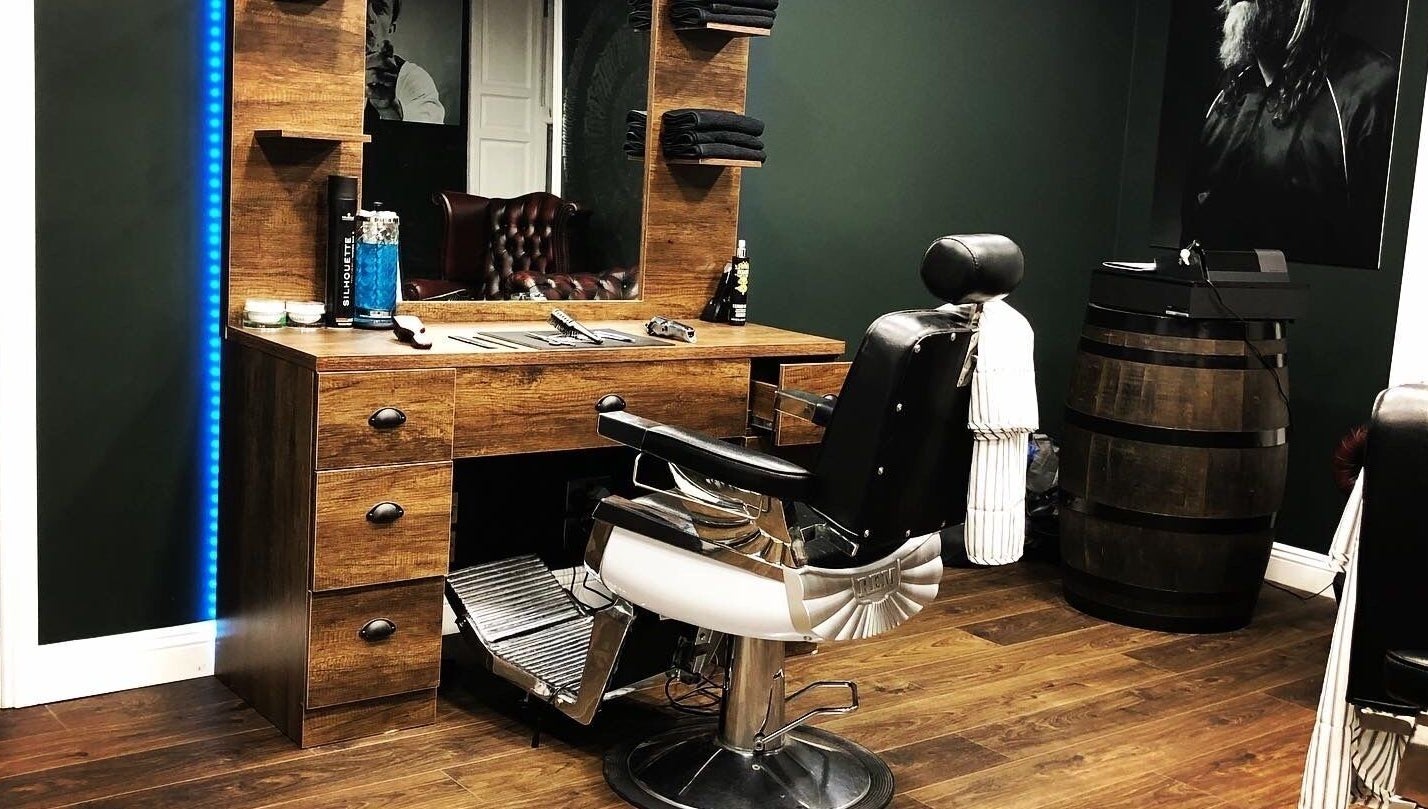 Classic barber chair at The Local - Paul Merrilees Gentleman’s barber, west, England, GB.