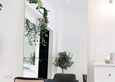 Stylish salon interior with lush greenery at Tilucio, Dublin, County Dublin, IE, perfect for relaxation.