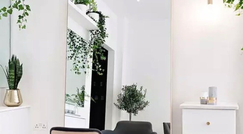 Stylish salon interior with lush greenery at Tilucio, Dublin, County Dublin, IE, perfect for relaxation.