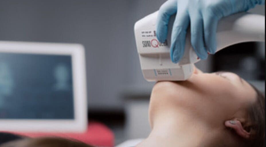 Advanced skin treatment at Esthinity in Glasgow, Scotland, GB, showcasing cutting-edge beauty technology.