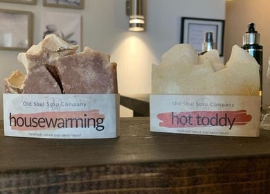 Artisan soaps on display at Embody Wellness Studio and Clinic, Steinbach, Manitoba, CA.