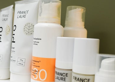 Assorted skincare products at Embody Wellness Studio and Clinic, Steinbach, Manitoba, CA.