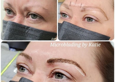 Microblading results at Lash n Brow by KT in Long Island City, New York, US showing enhanced eyebrows.