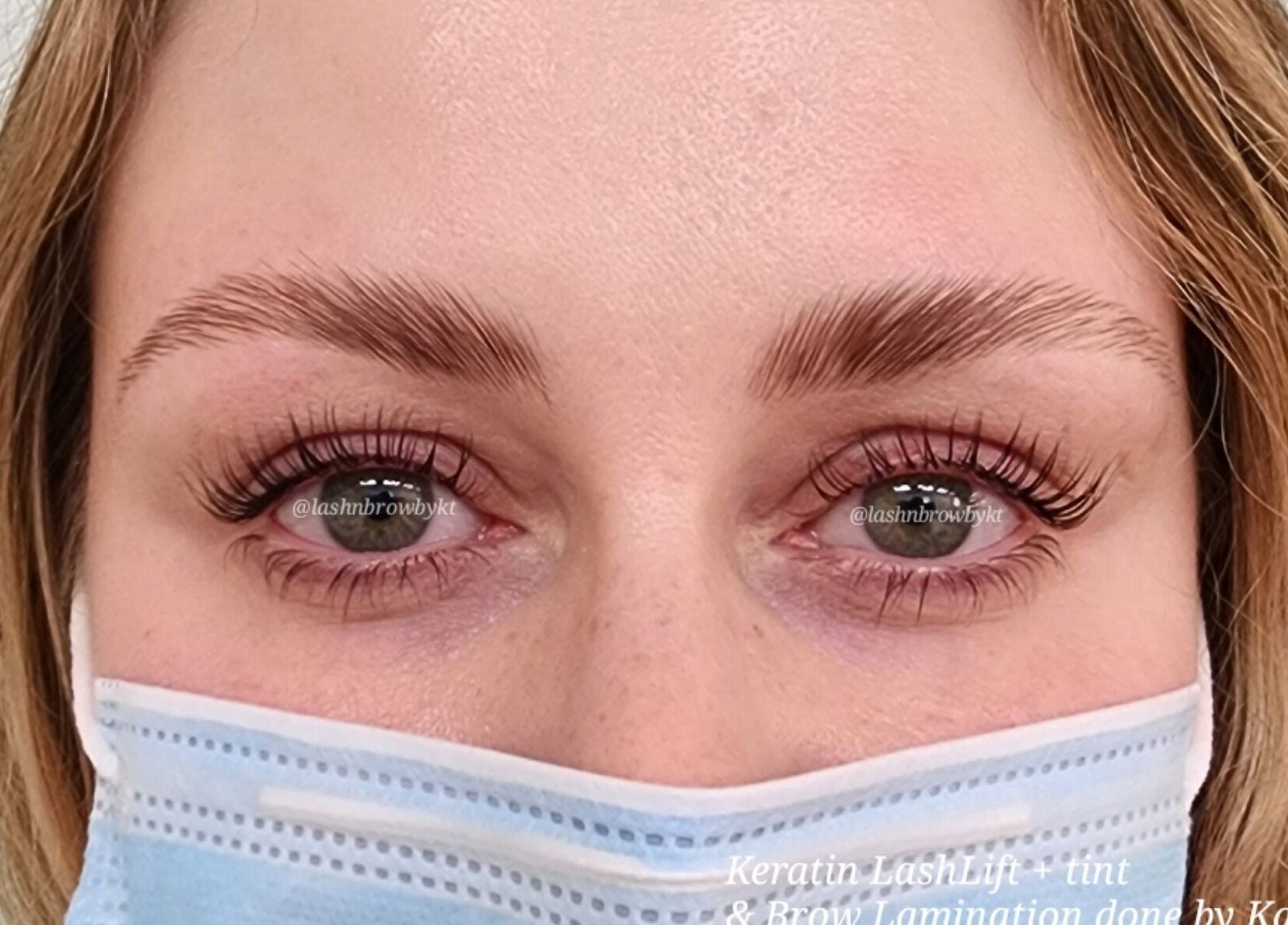 Close-up of beautifully styled lashes at Lash n Brow by KT, Long Island City, New York, US.