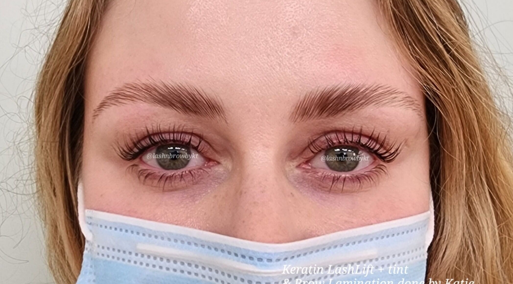 Close-up of beautifully styled lashes at Lash n Brow by KT, Long Island City, New York, US.