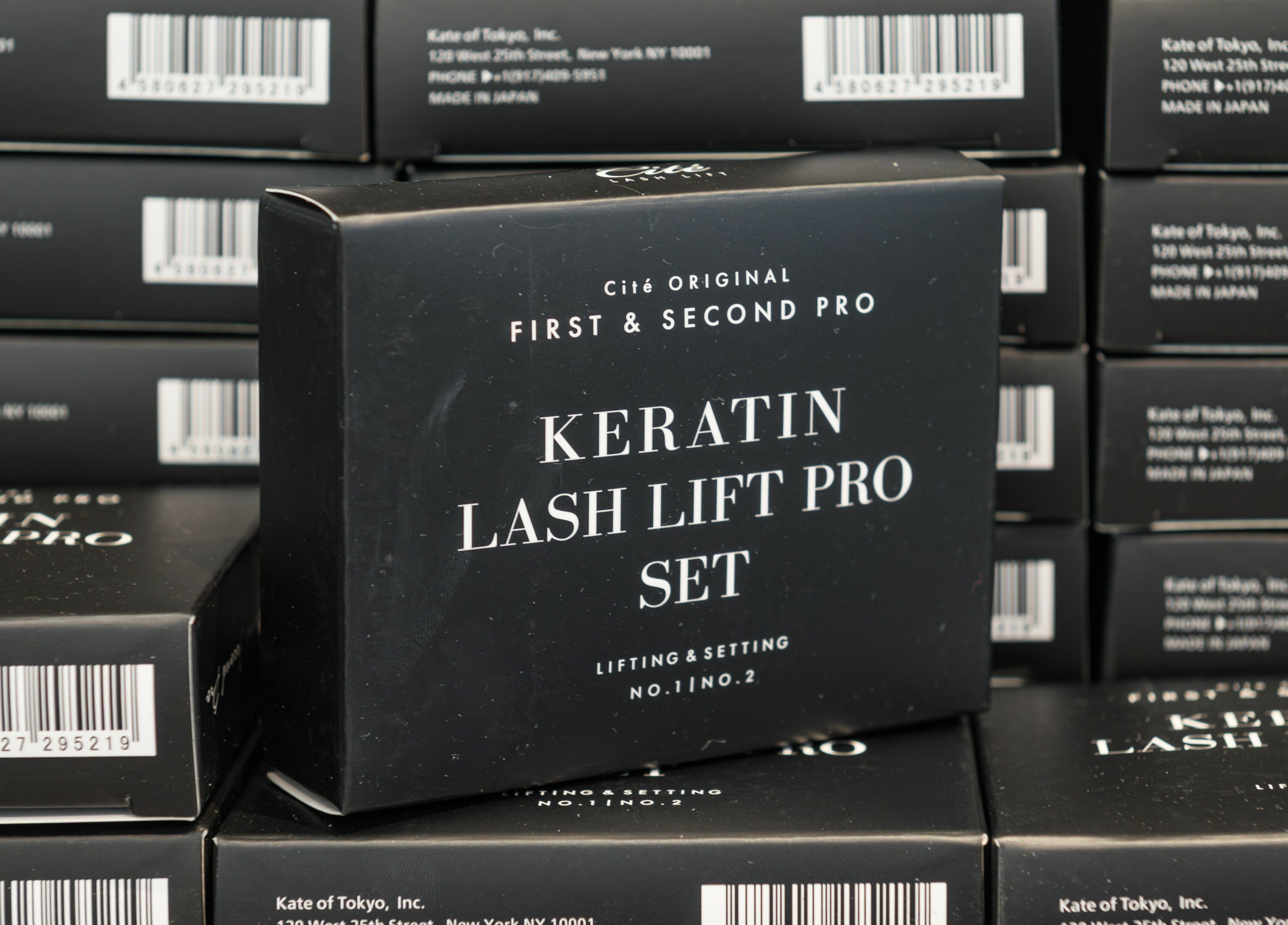 Keratin Lash Lift Pro Set at Lash-bar Foula, New York, US, showcasing premium lash lift products.