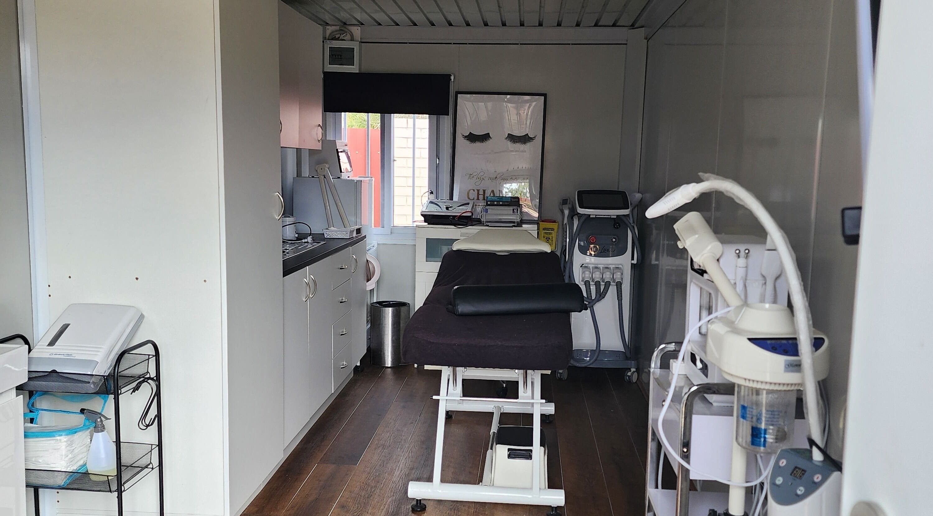 Skinlisity treatment room in Balga, Western Australia, AU, equipped with modern beauty and wellness equipment.