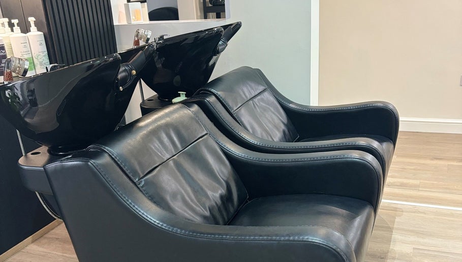 Luxurious shampoo chairs at Belle Amour, Bagshot, England, GB.