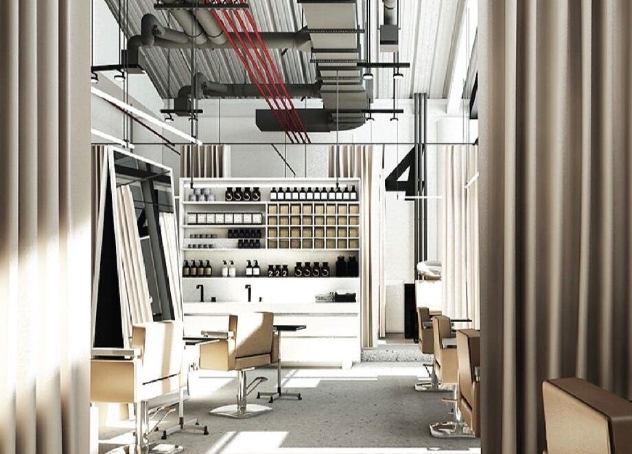 Modern salon interior at SHIN by AKIENDO in Krung Thep Maha Nakhon, featuring sleek design and luxury seating.