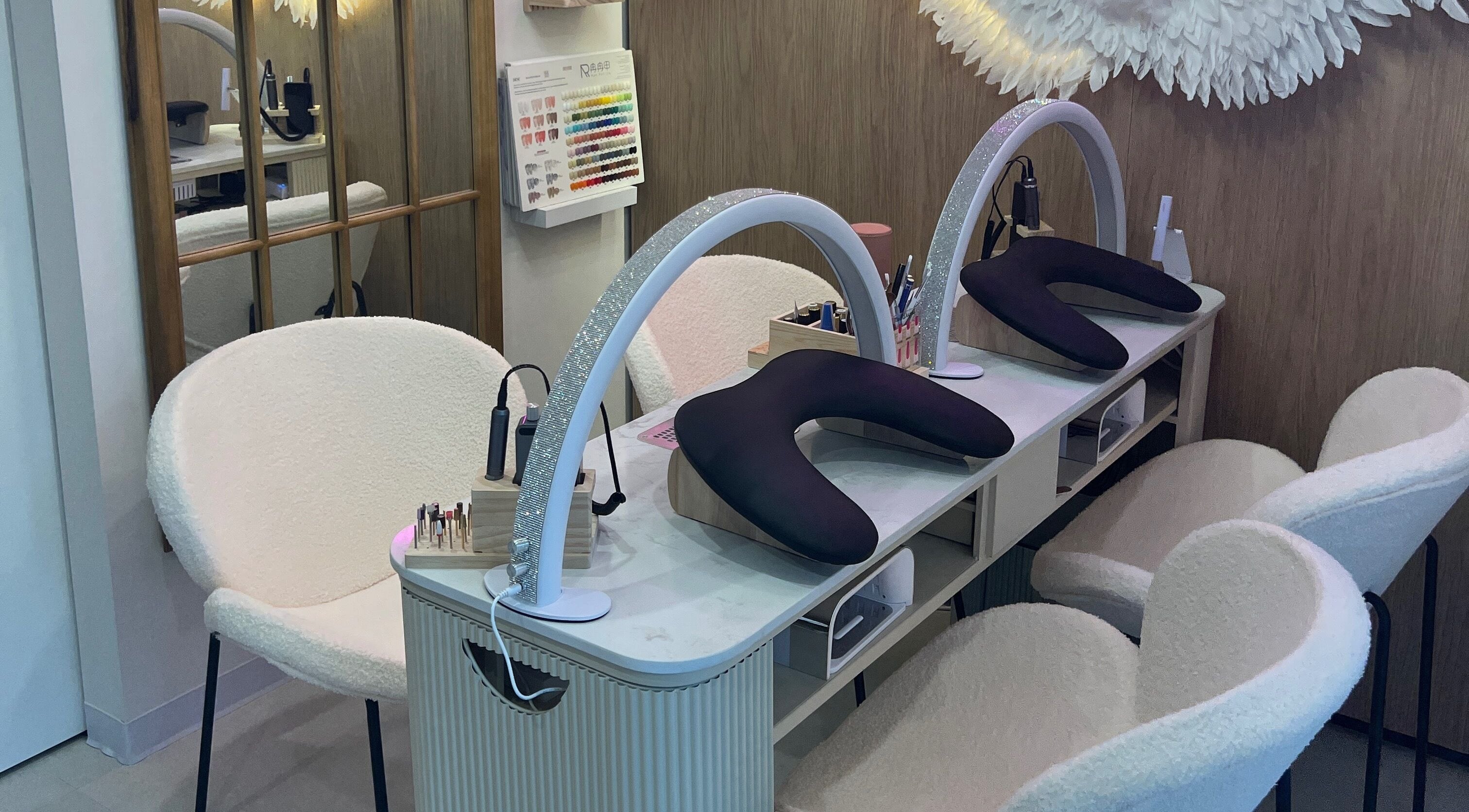 Luxurious nail station at QueenSt. Beauty Lounge in Perth City, Western Australia, AU.