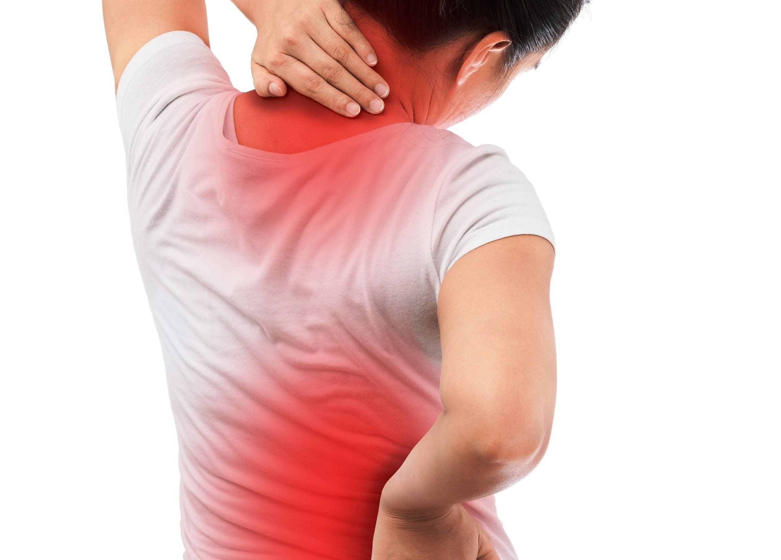 Person holding neck in pain at Life Nerve Physiotherapy Center, Amman, Amman Governorate, JO.