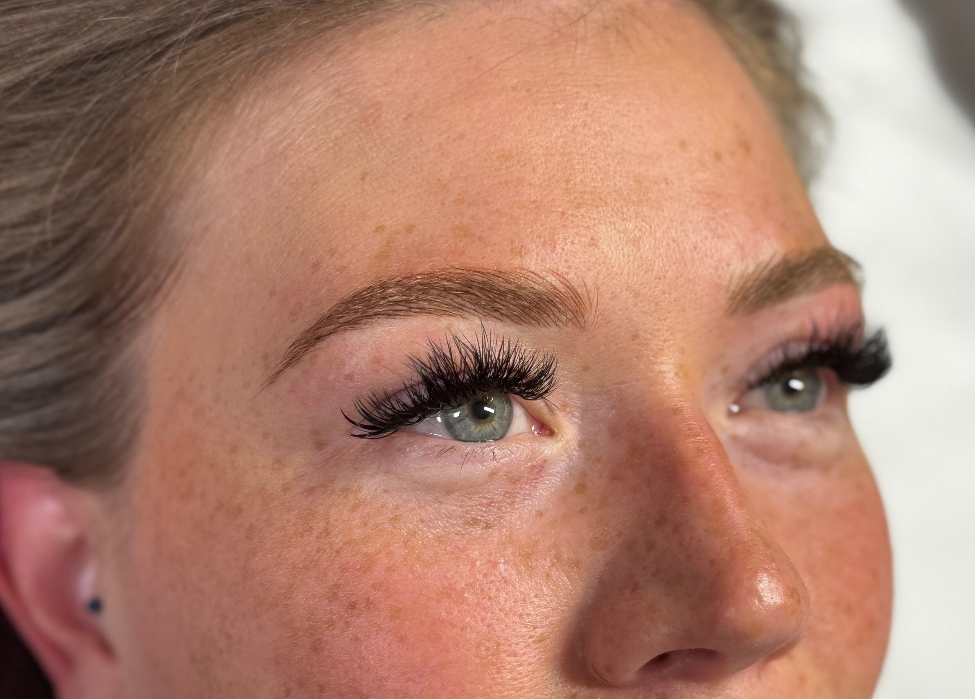 Close-up of eyelash extensions at Nm Skin And Beauty, By Invergordon, Scotland, GB.