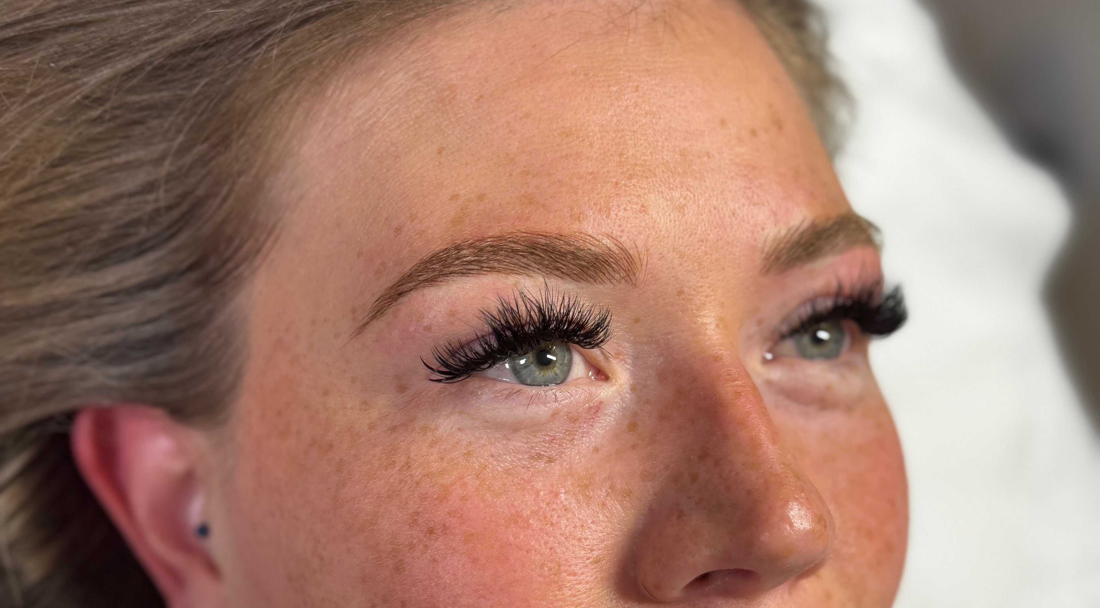 Close-up of eyelash extensions at Nm Skin And Beauty, By Invergordon, Scotland, GB.