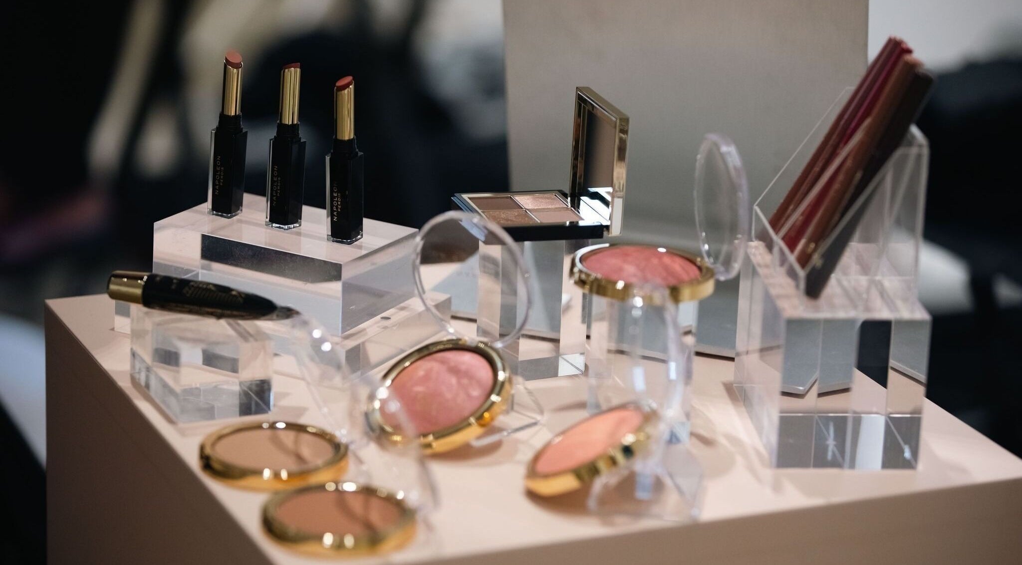 Luxury makeup display at Napoleon Perdis Carindale at David Jones, Carindale, Queensland, AU.