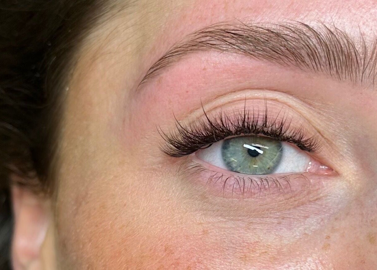 Close-up of beautifully styled lashes at Sarah Gregory Lashes & Brows - York, York, England, GB.