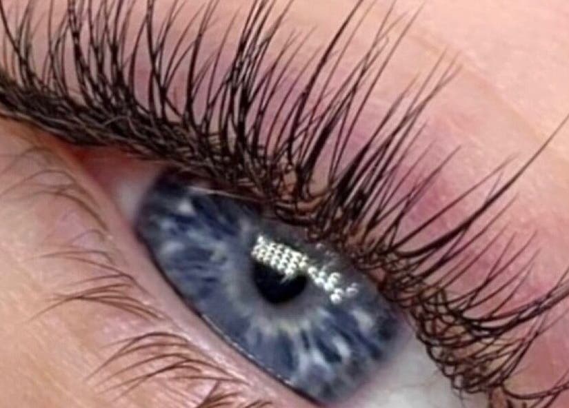 Close-up of styled lashes at Sarah Gregory Beauty Clinic, Cheshire, England, GB.