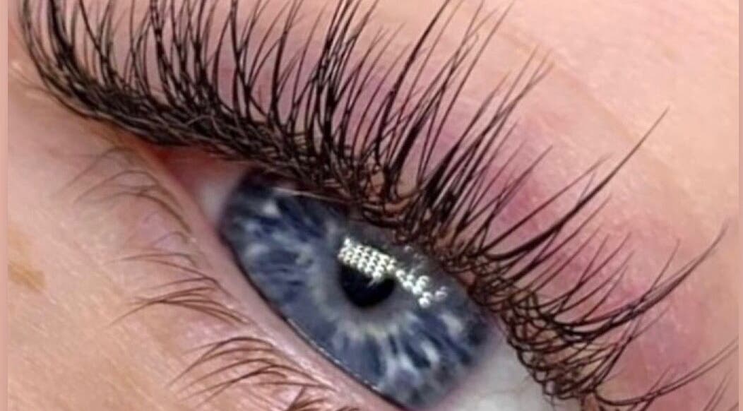Close-up of styled lashes at Sarah Gregory Beauty Clinic, Cheshire, England, GB.