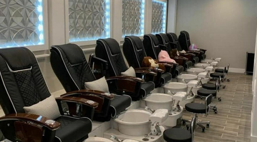 Luxurious pedicure stations at Lavish Nail Spa, Wilmington, Delaware, US, offering ultimate relaxation.