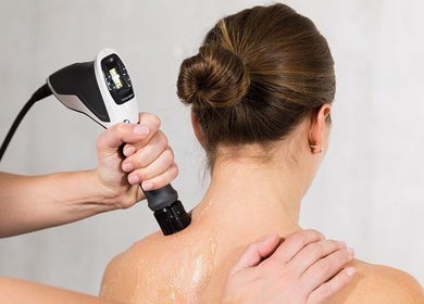 Shock Wave Therapy at Shock Wave Therapy Gold Coast, Benowa, Queensland, AU. Back treatment session showcased.