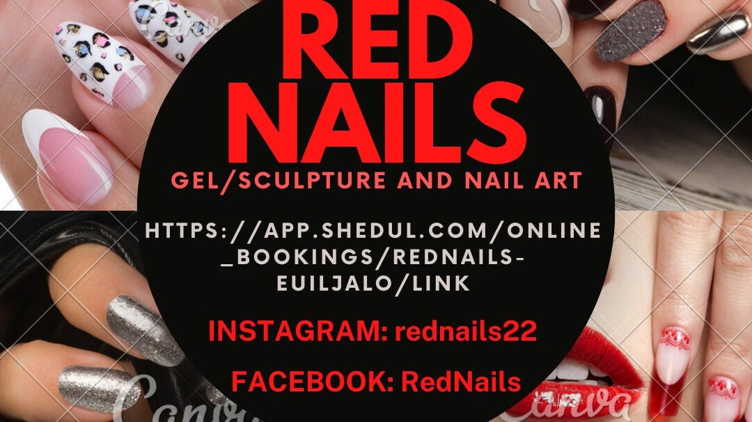 Manicure Offer with Red Nail Polish Online Logo Template - VistaCreate