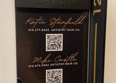 Katie Image Studios #125 sign with contact details and QR code in Lee's Summit, Missouri, US.