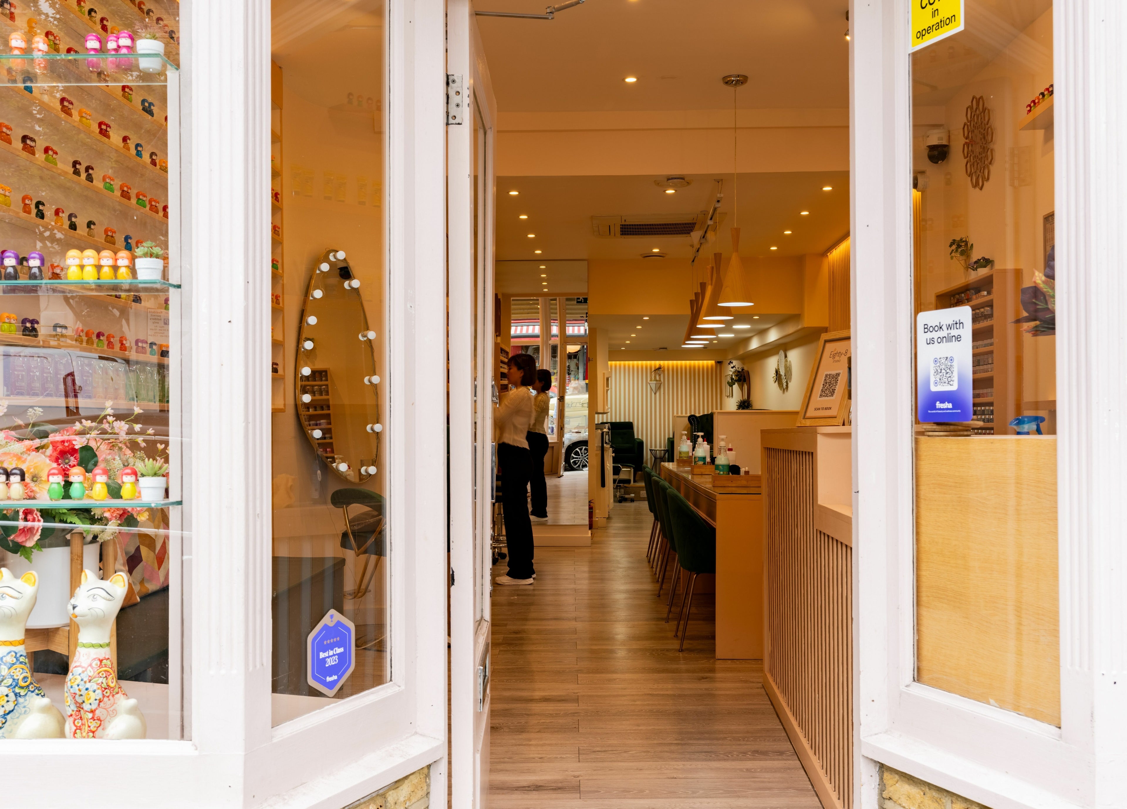 Interior view of Eighty-8 Notting Hill, a stylish beauty venue in London, England, GB.