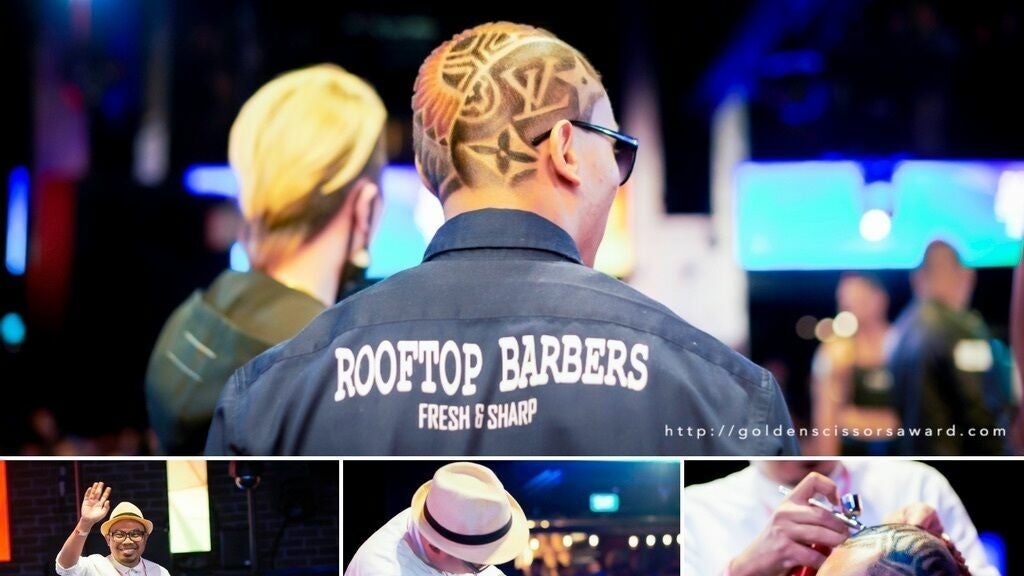 Logo Agency Rooftop Barbers studio on Cloodo