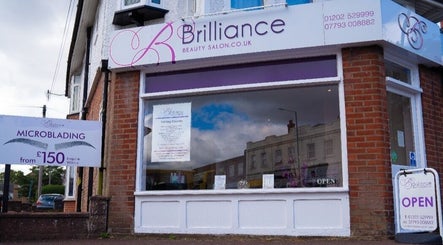 Front view of Brilliance Beauty Salon in Bournemouth, England, GB showcasing salon branding.