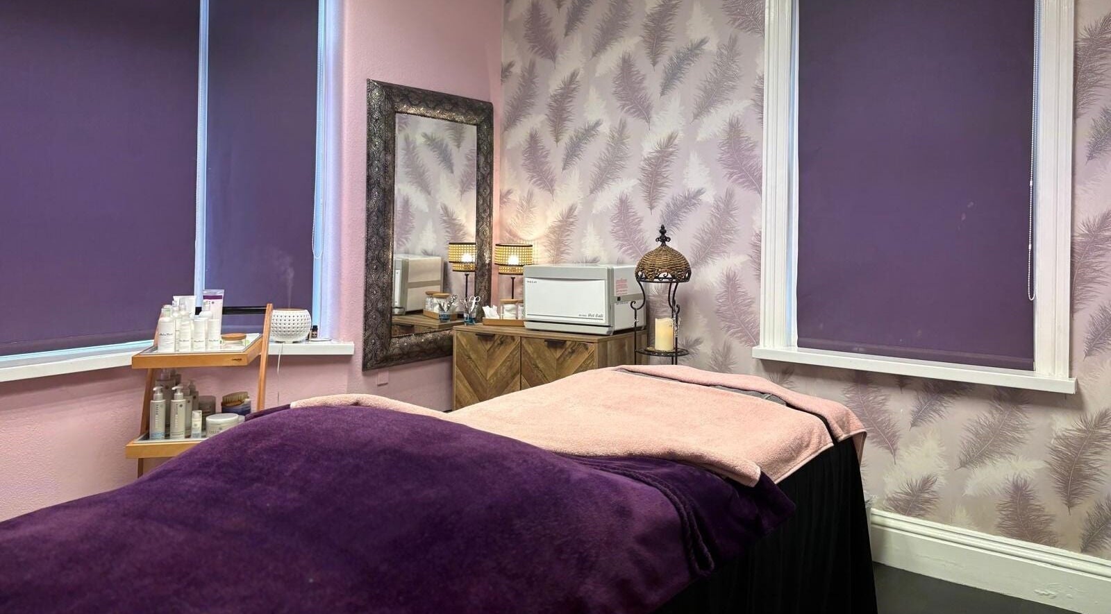 Tranquil treatment room at Brilliance Beauty Salon, Bournemouth, England, GB, featuring elegant decor and soothing ambiance.