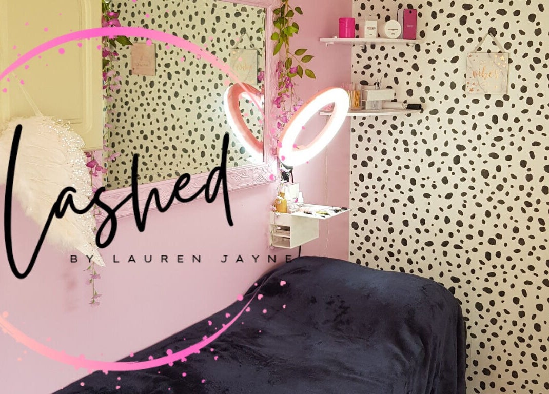 Stylish interior of Lashed by Lauren Jayne in Hallow, England, GB showcasing elegant decor and beauty tools.