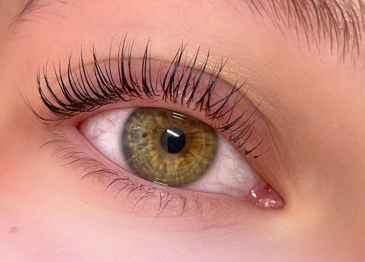 Close-up of styled lashes at Lashed by Lauren Jayne, Hallow, England, GB.