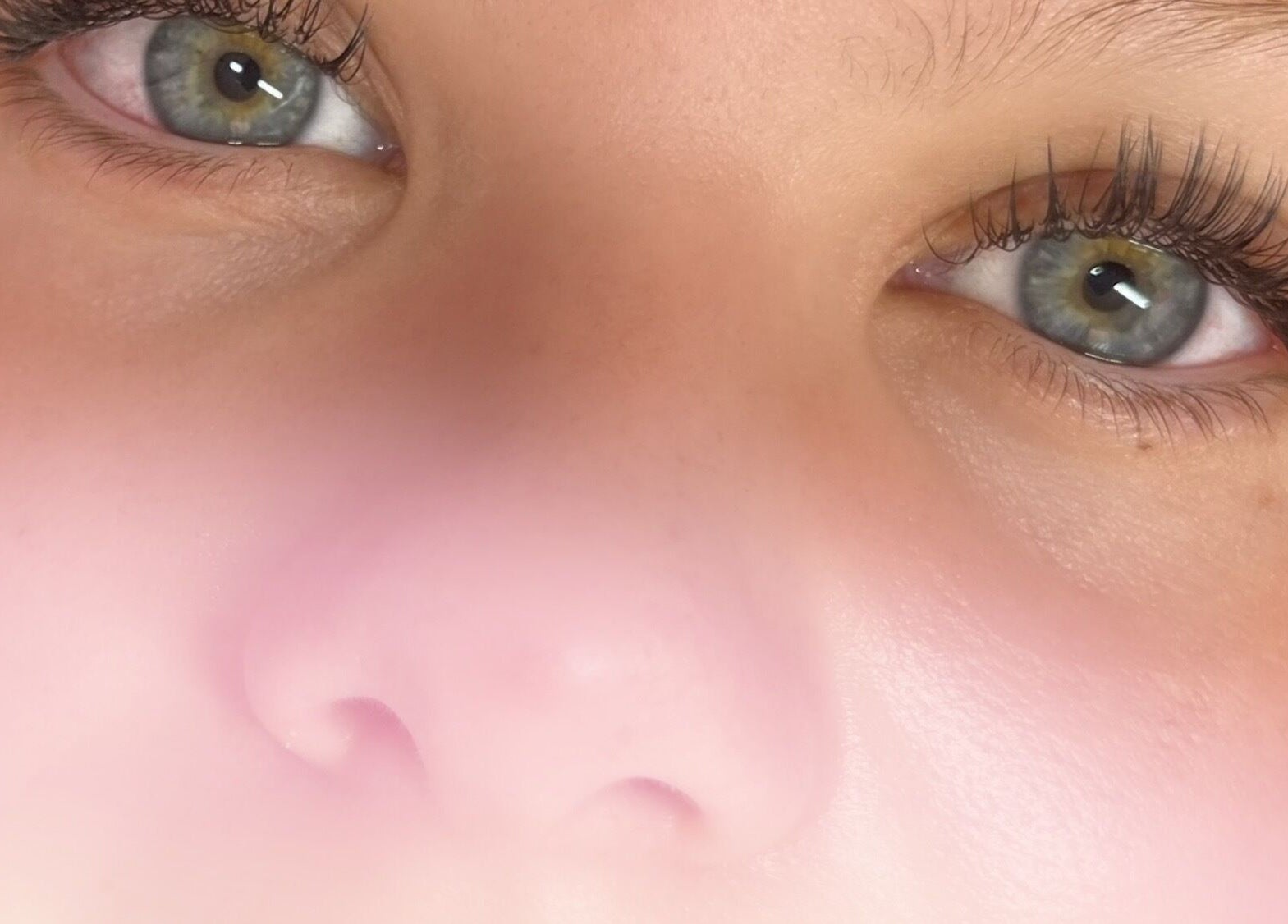 Close-up of styled lashes at Lashed by Lauren Jayne, Hallow, England, GB.