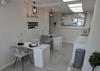 Elegant nail salon space at Joanne Louise Hair And Beauty, Acle, England, GB, showcasing modern and stylish decor.