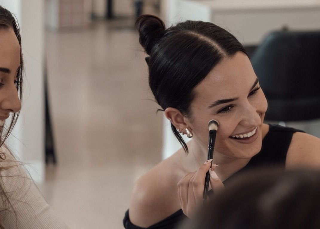 Client enjoying a makeup session at Glam Theory Studios, Heathmont, Victoria, AU.