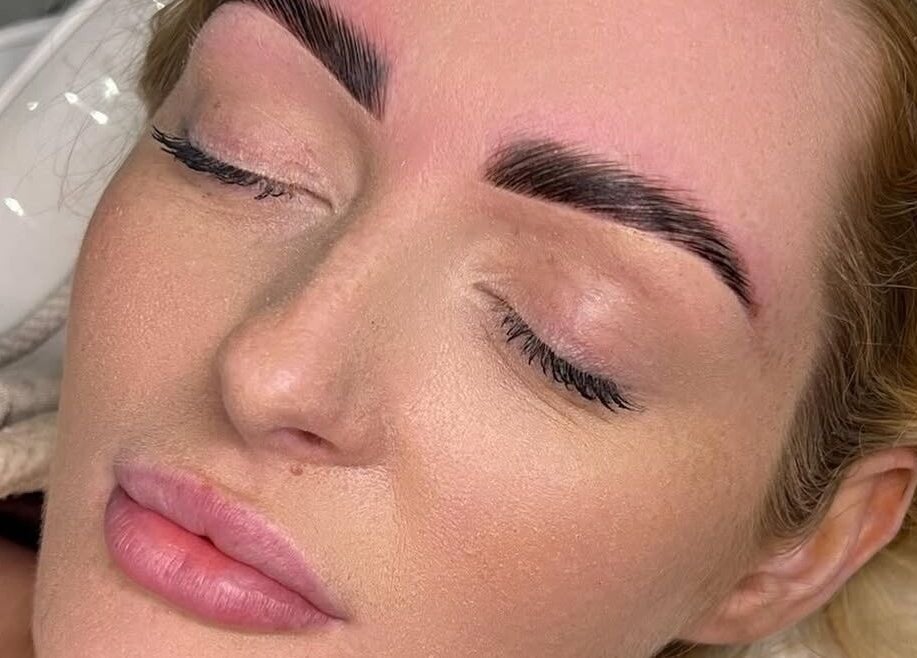 Close-up of eyebrow treatment at Face by Stacey Louise, Bury, England, GB, highlighting precise grooming.