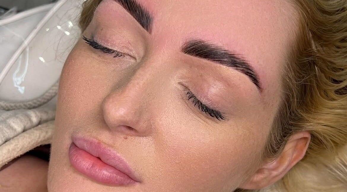 Close-up of eyebrow treatment at Face by Stacey Louise, Bury, England, GB, highlighting precise grooming.