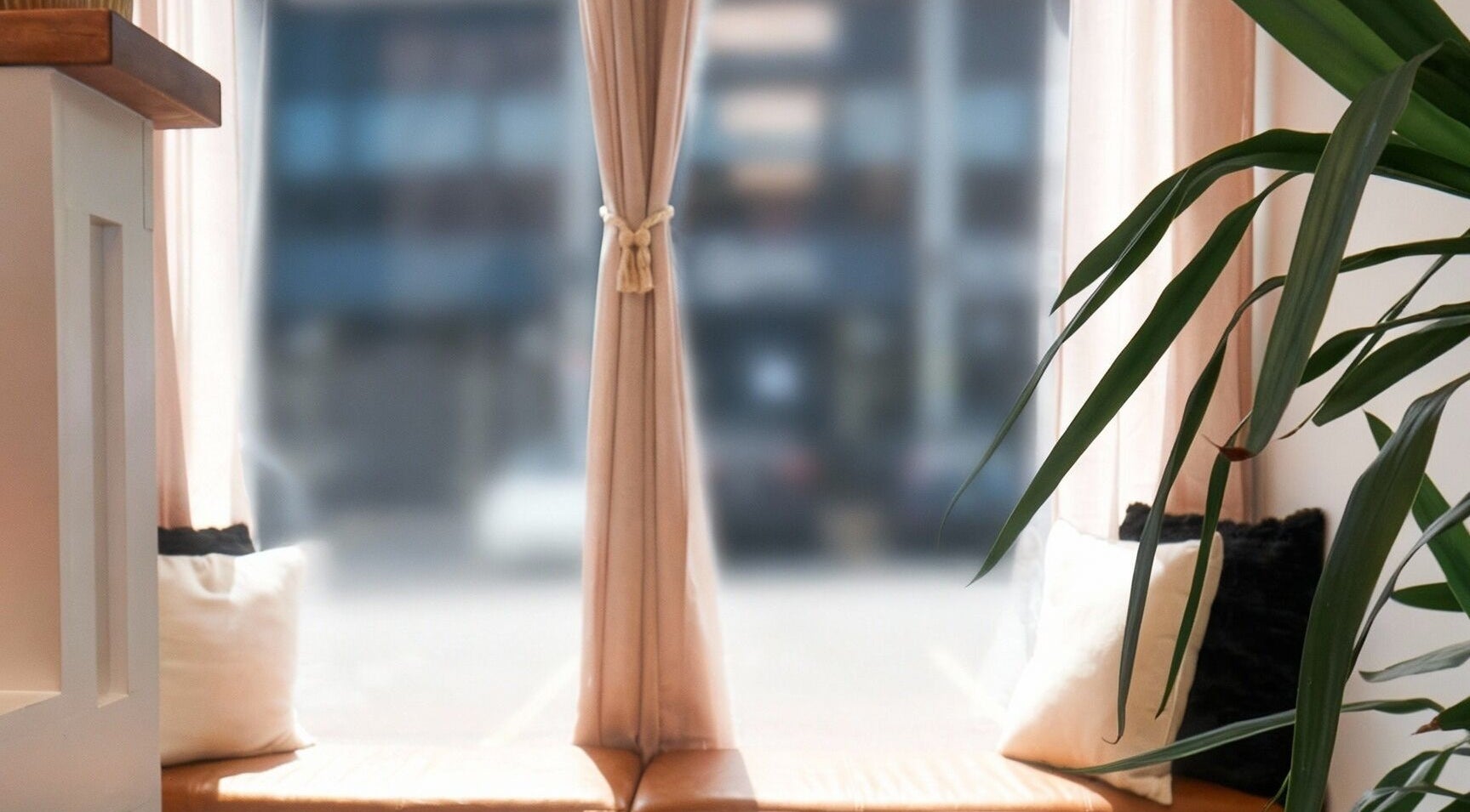 Inviting seating by a sunlit window at Nova Wax Bar Ltd., Ottawa, Ontario, CA, offering a peaceful ambiance.